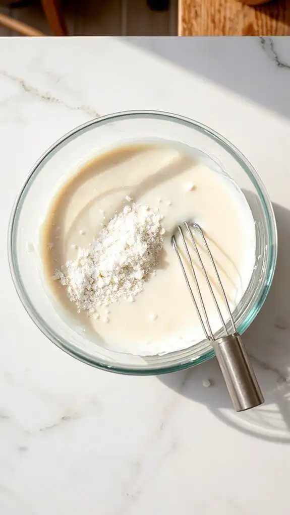 mix cream and sugar
