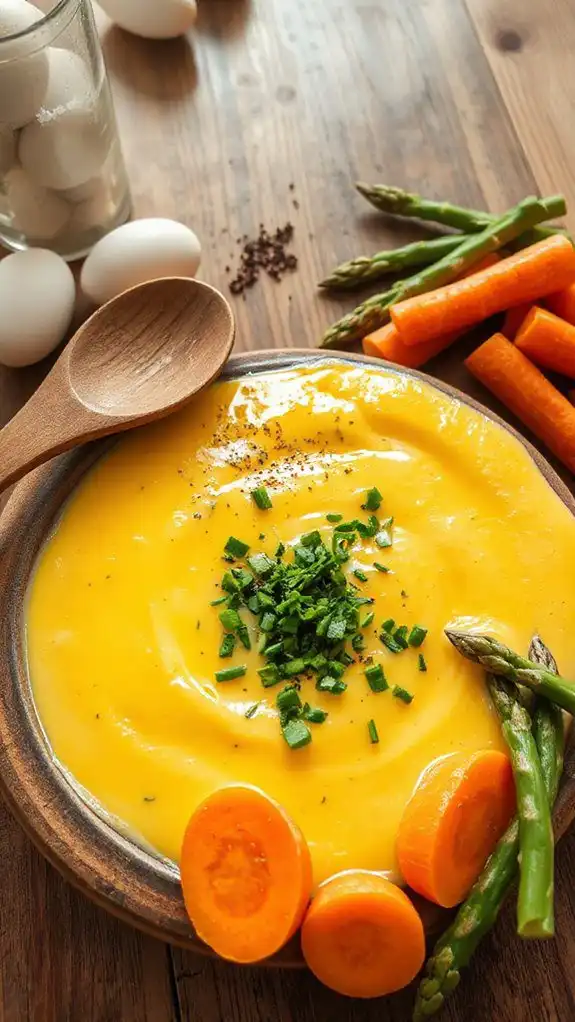 mix eggs with vegetables