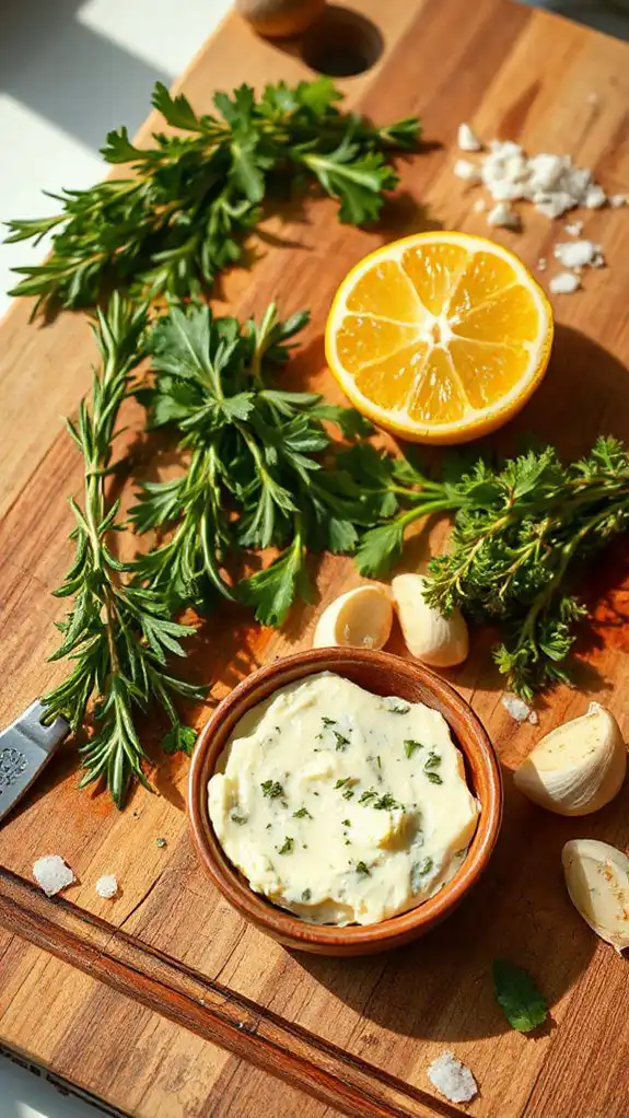 mix herbs into butter