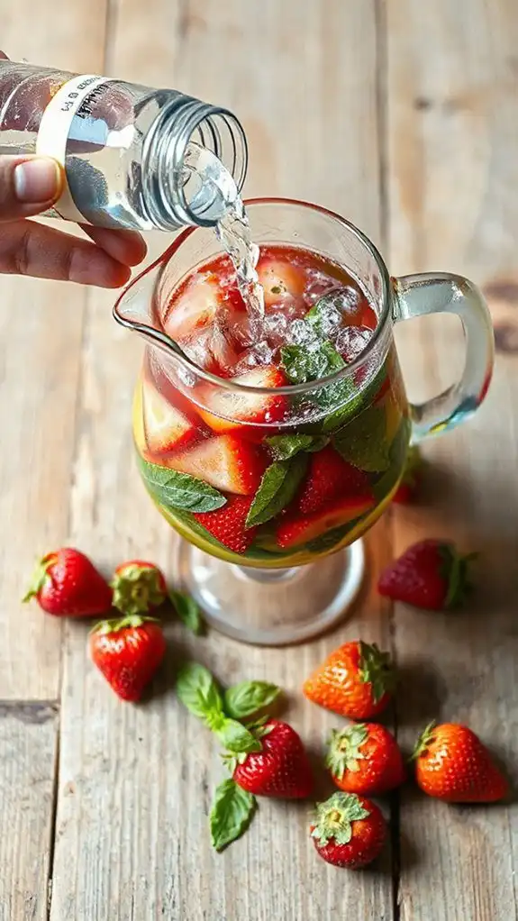 mix in carbonated water