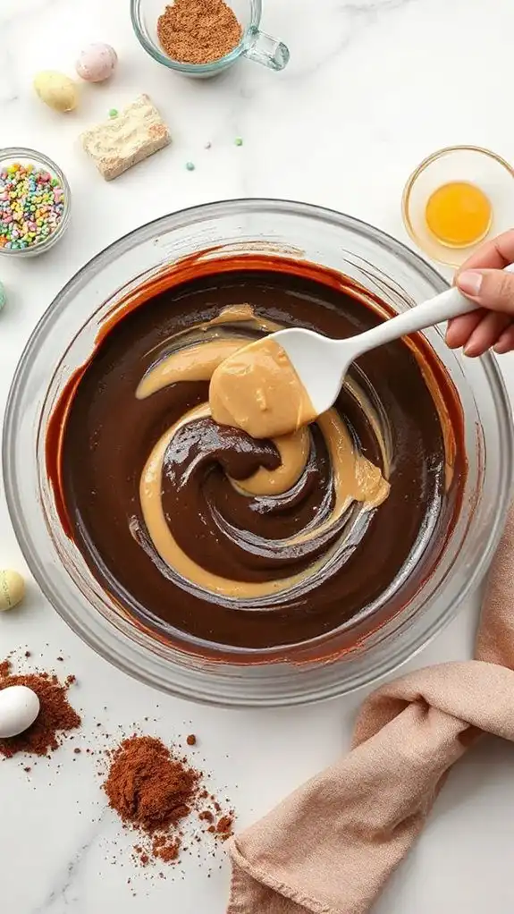 mix in peanut butter mix in peanut butter
