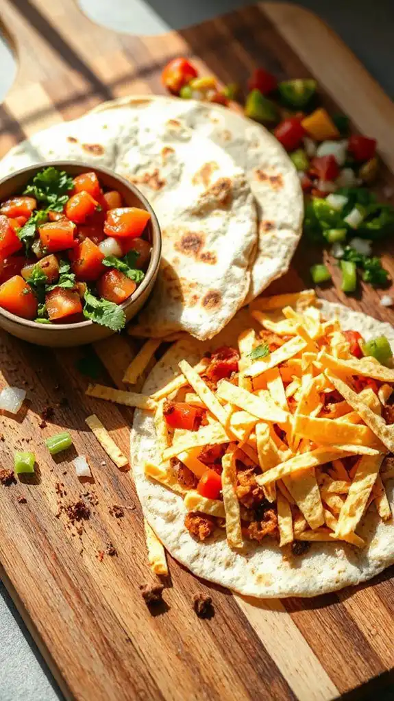 mix in salsa cheese