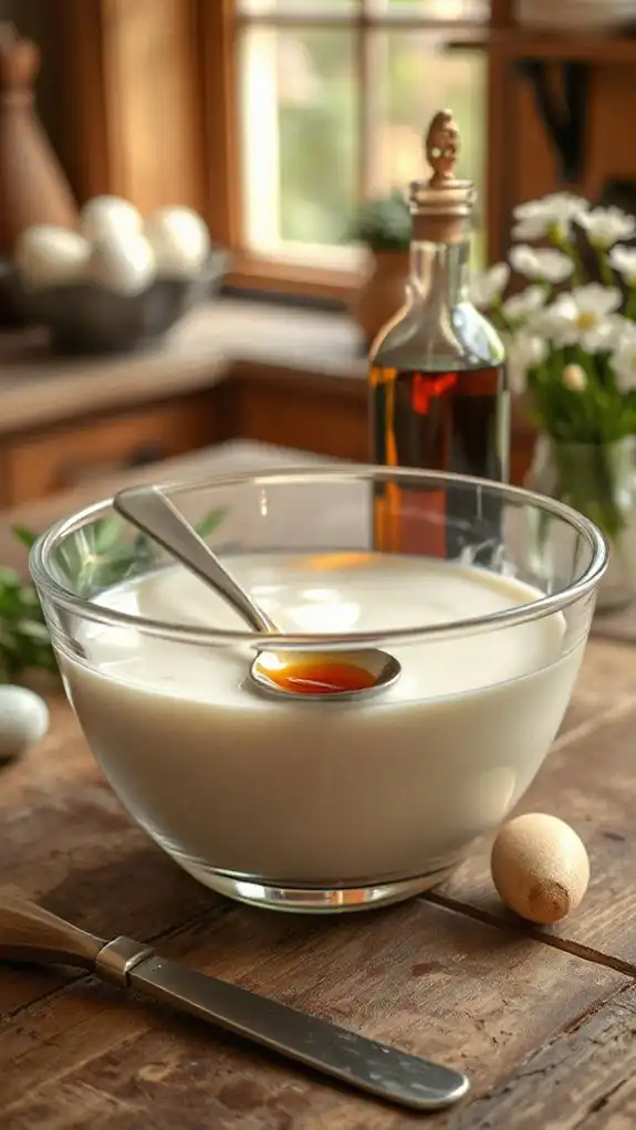 mix milk and vanilla mix milk and vanilla