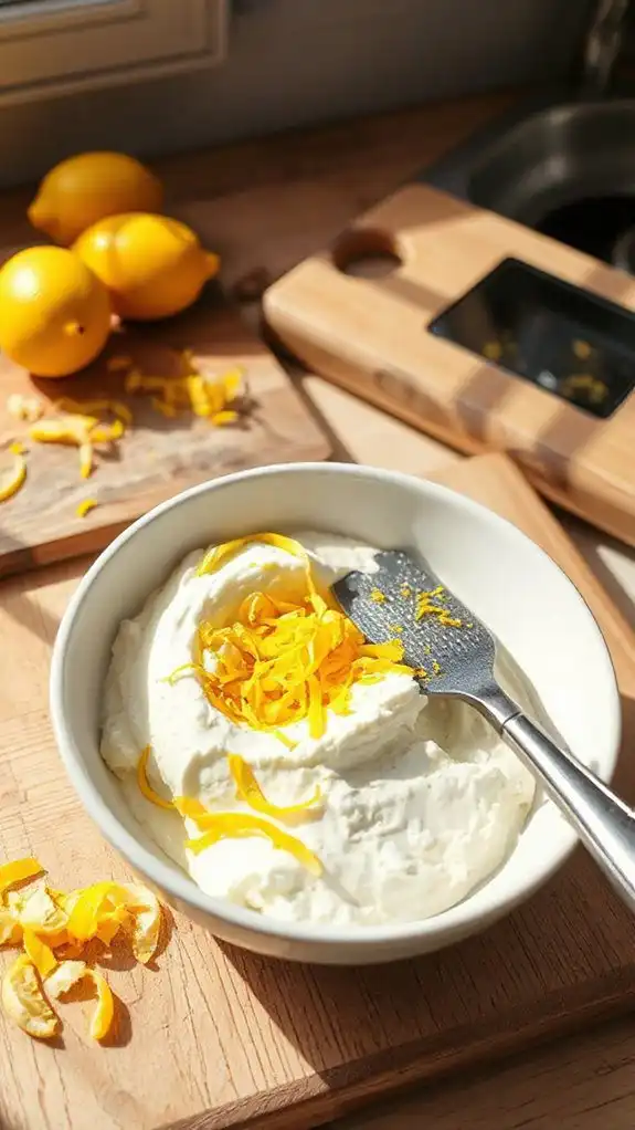 mix ricotta with lemon zest