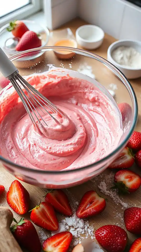 mix strawberry batter safely