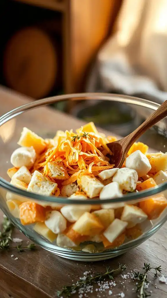 mix well with cheese