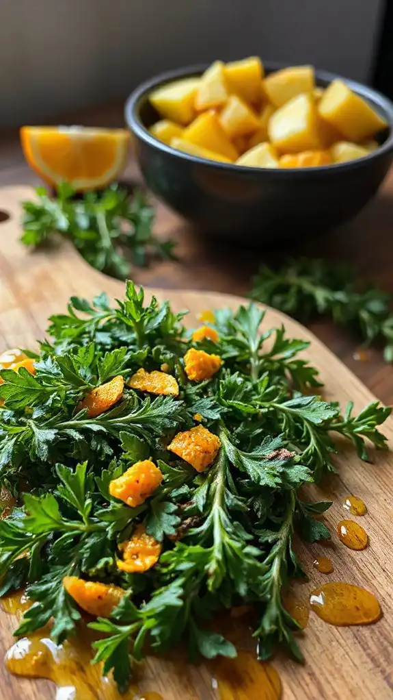 mix with vibrant herbs