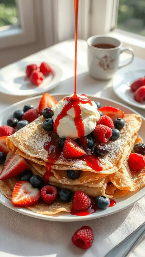 mixed berry mascarpone crepes