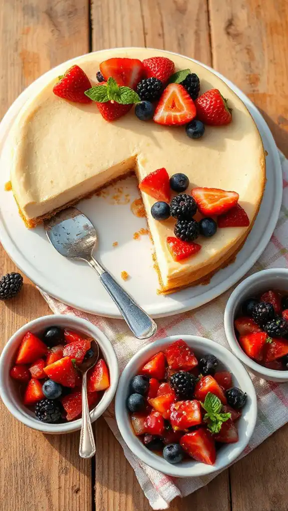 mixed berry salsa cheesecake
