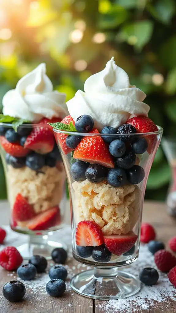 mixed berry shortcake parfaits