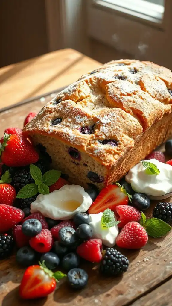 moist blueberry banana bread