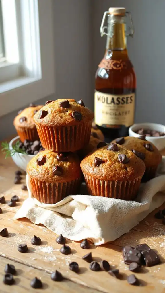 molasses chocolate chip muffins molasses chocolate chip muffins