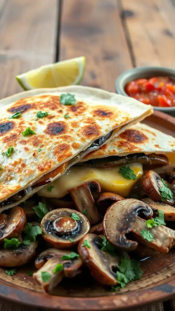 mushroom quesadilla vegetarian recipe