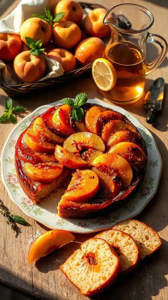 nectarine caramelized fruit cake