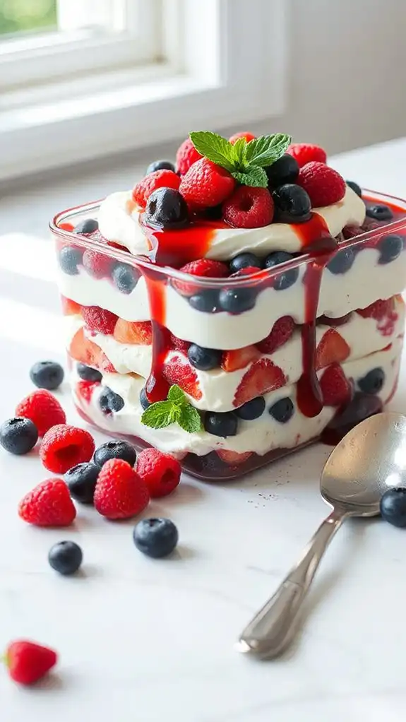 no bake berry lasagna dessert