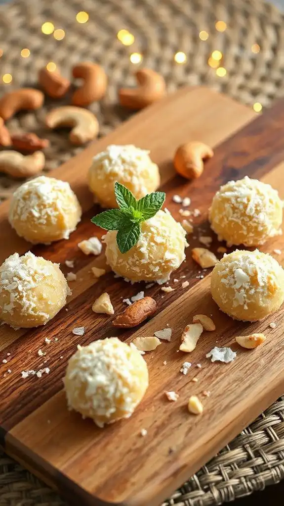 no bake cashew coconut bites