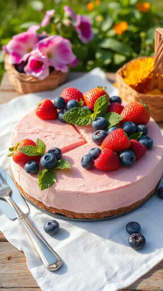 no bake creamy berry cheesecake