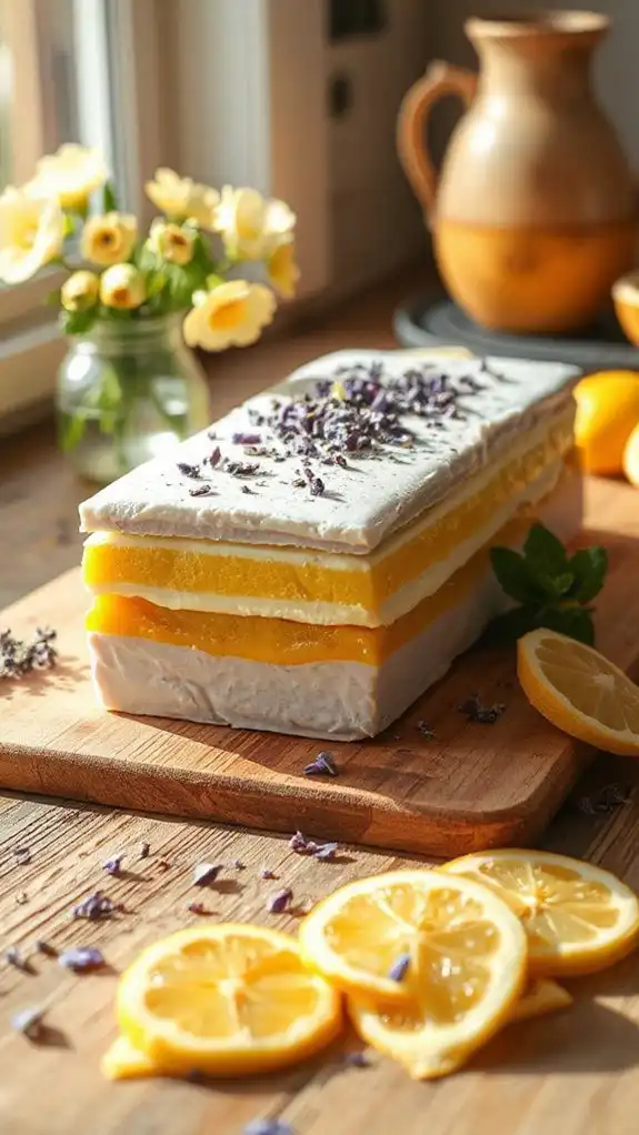 no bake lavender lemon dessert