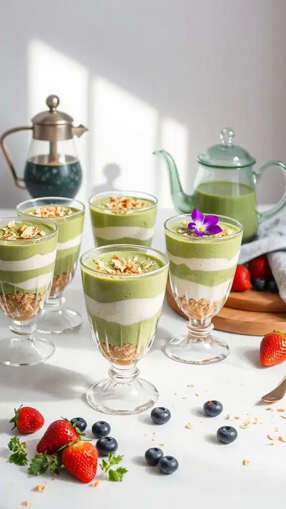 no bake matcha cheesecake cups