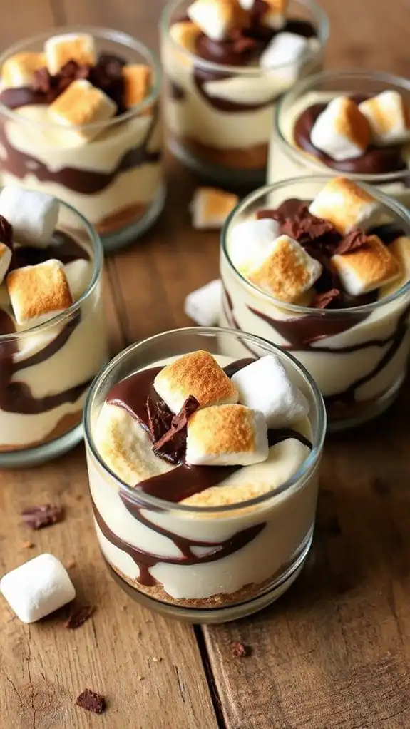 no bake s mores cheesecake cups