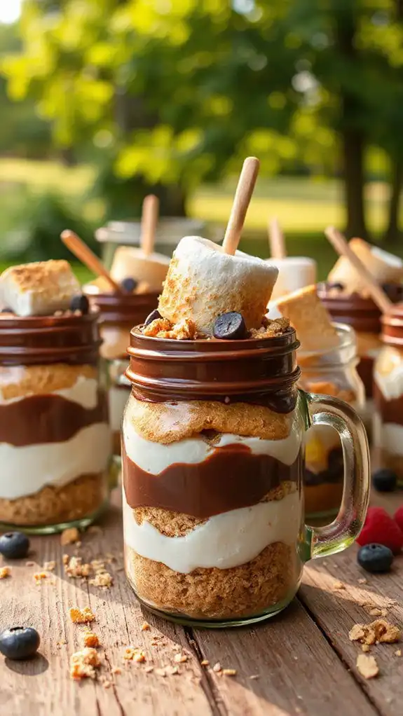 no bake s mores in jars