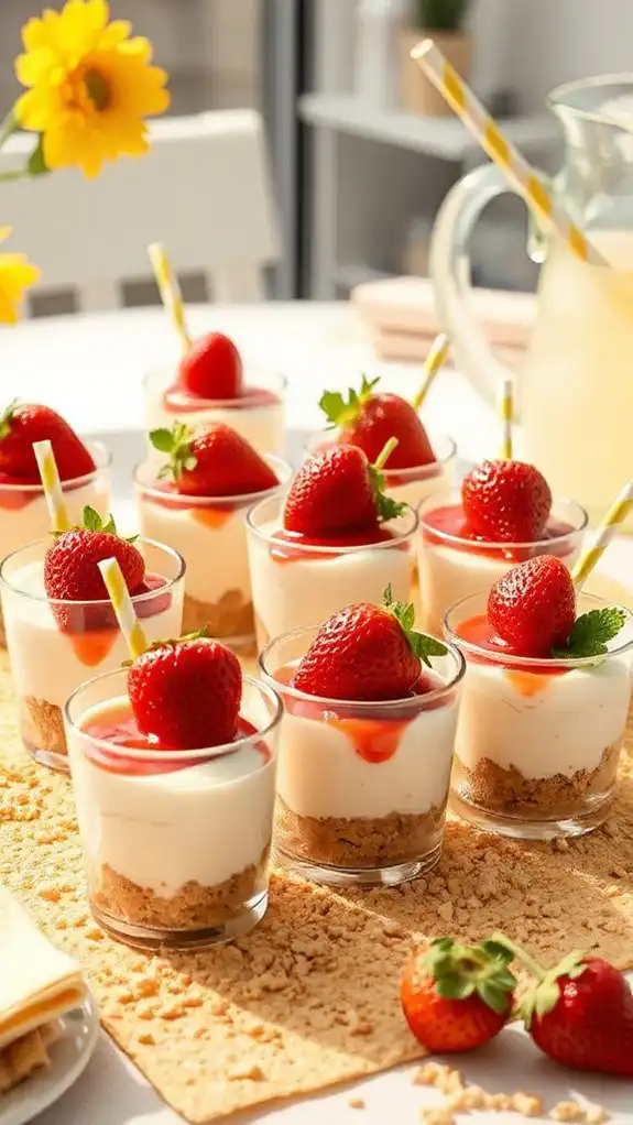 no bake strawberry cheesecake cups