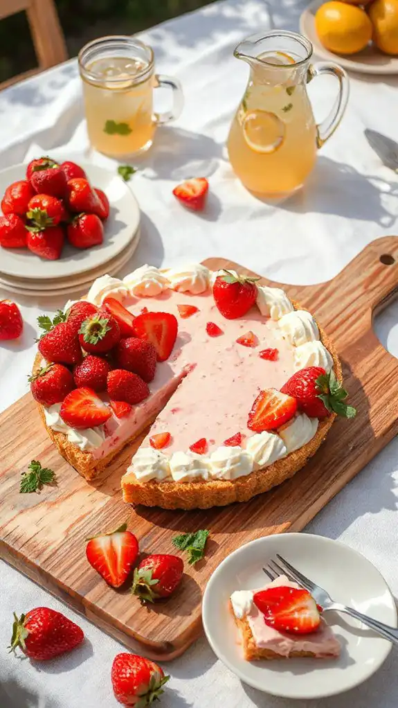 no bake strawberry cheesecake pie