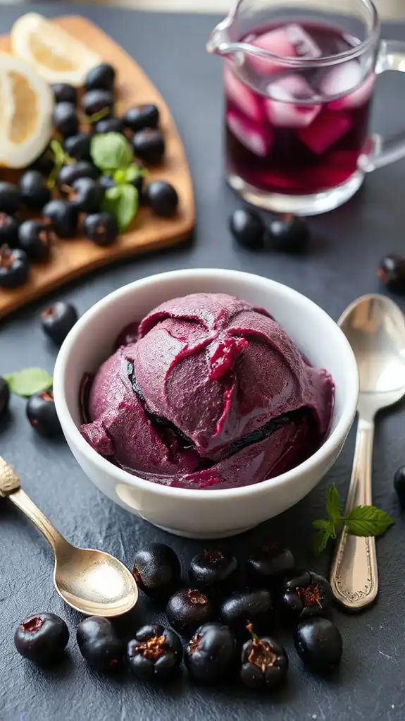 no churn blackcurrant ice cream