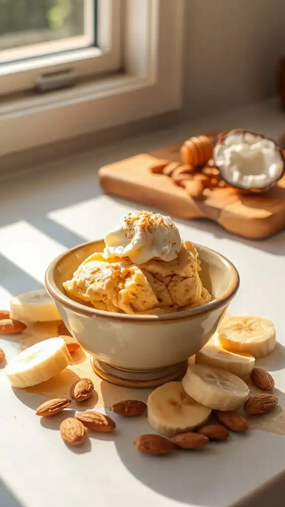 nutritious banana almond ice cream