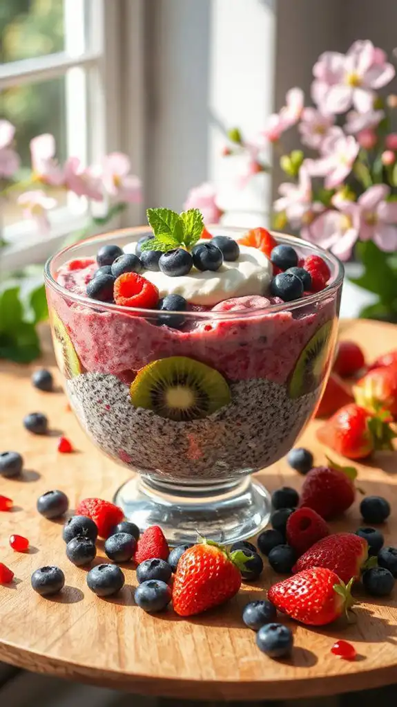 nutritious berry chia pudding