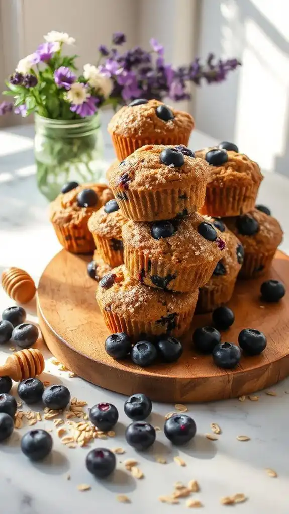 nutritious blueberry grain muffins