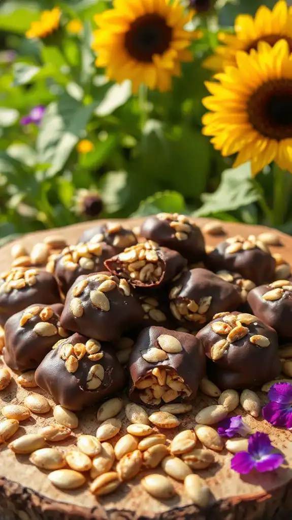 nutritious chocolate sunflower clusters