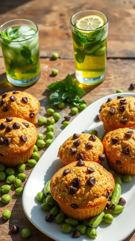 nutritious edamame chocolate muffins