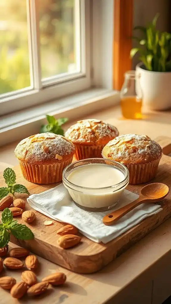 nutritious honey almond muffins