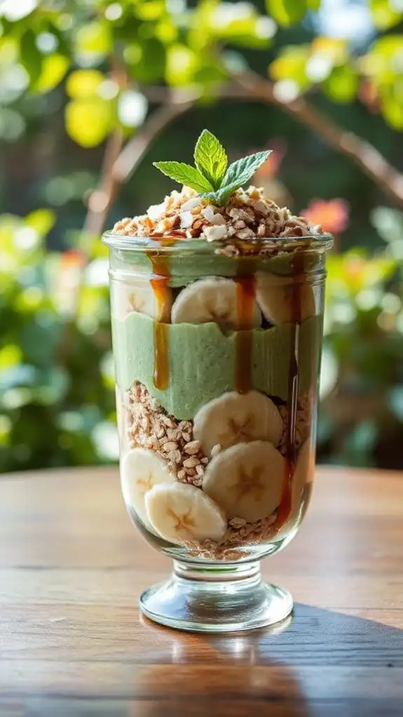 nutritious matcha banana parfait