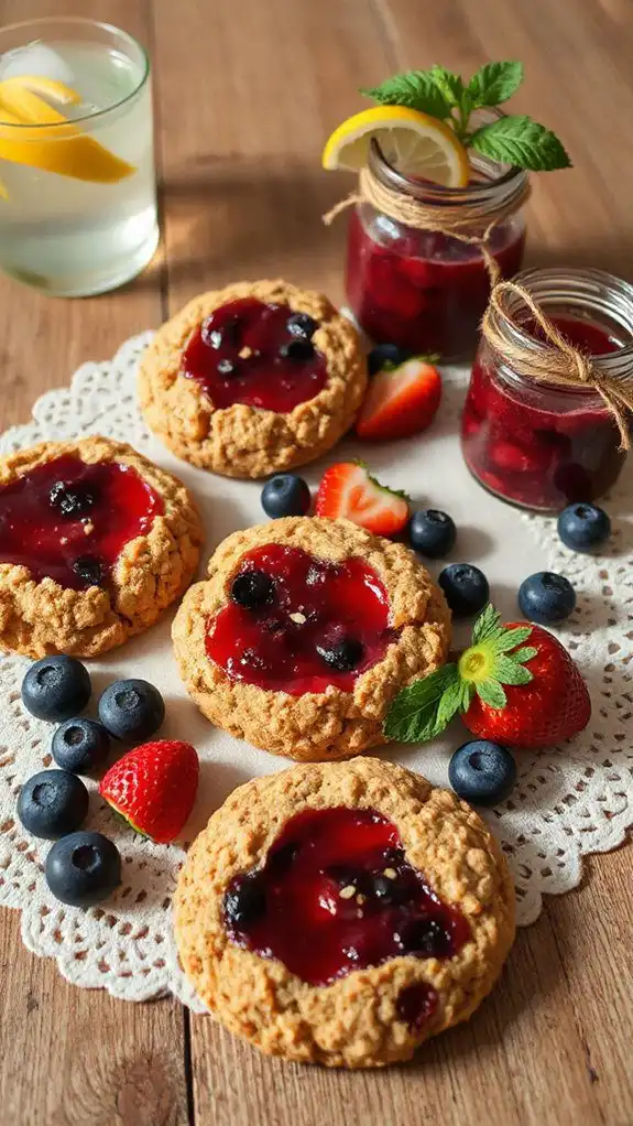 nutritious oat jam cookies