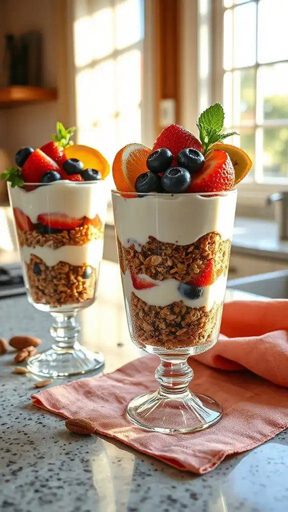 nutritious yogurt granola parfaits