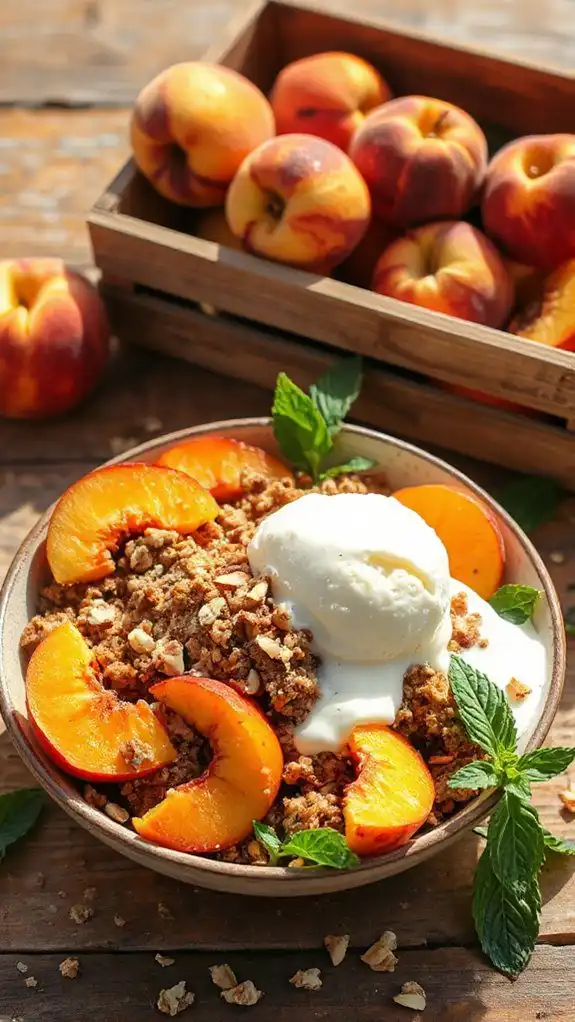nutty gluten free peach dessert