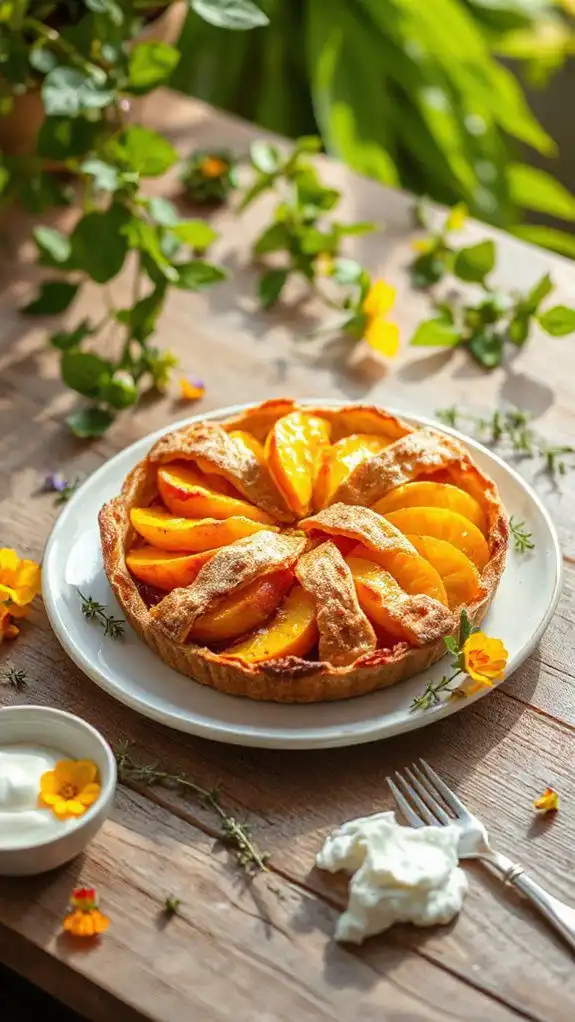 nutty peach summer tart