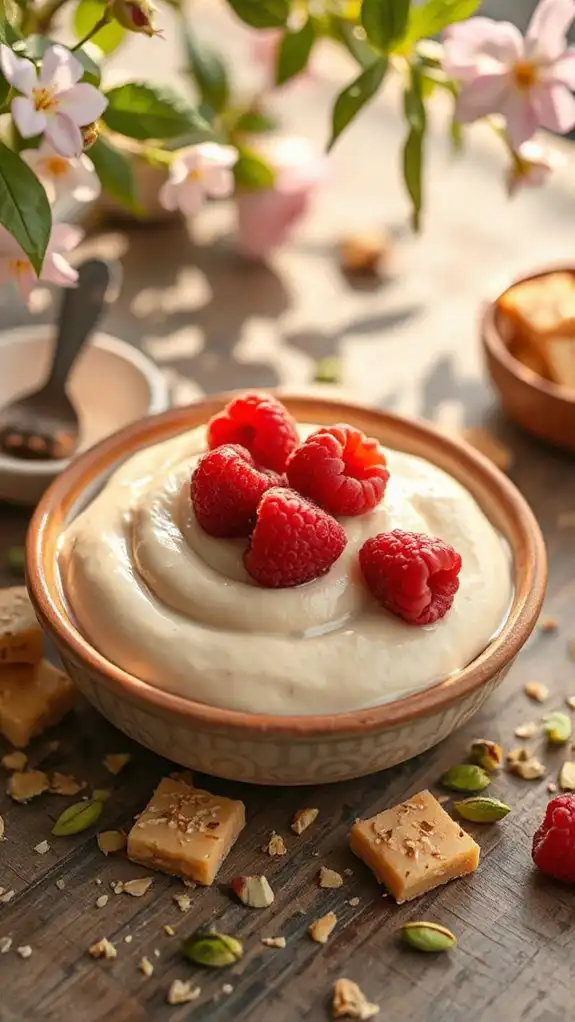 nutty tahini raspberry mousse