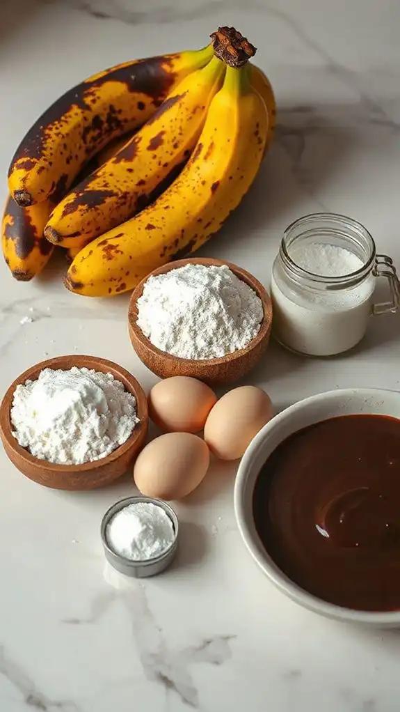 overripe bananas chocolate glaze