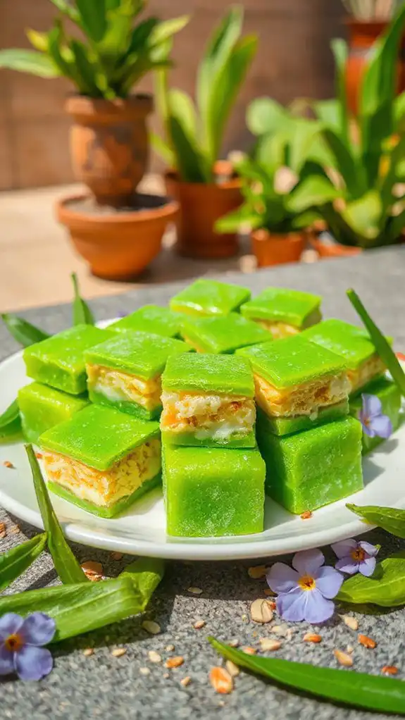 pandan flavored indonesian dessert bites