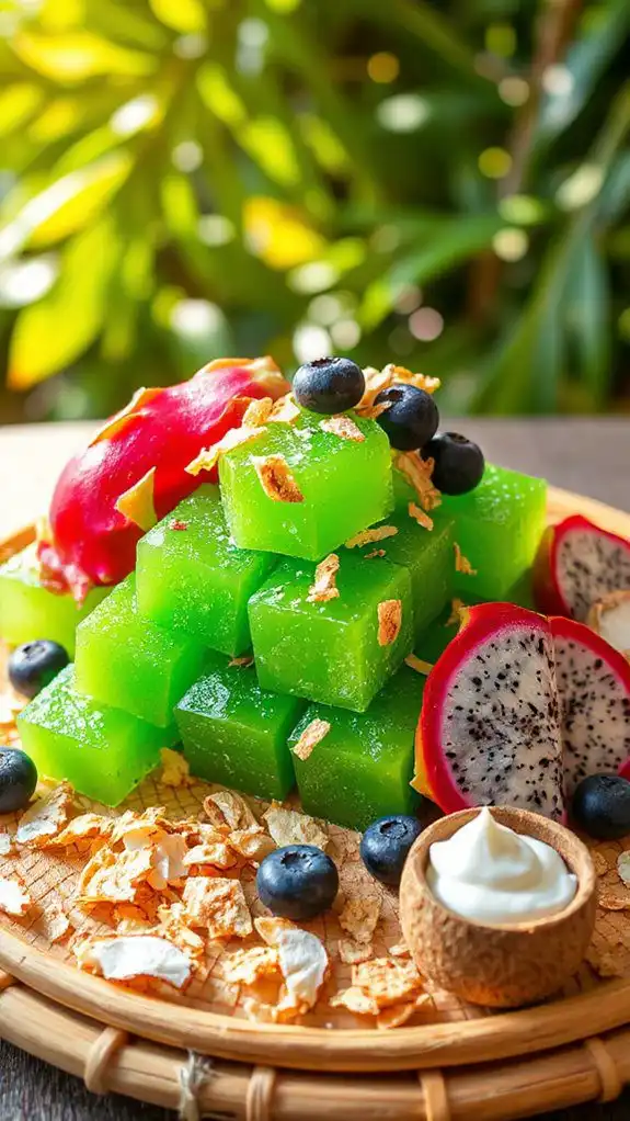 pandan jelly aromatic tropical dessert