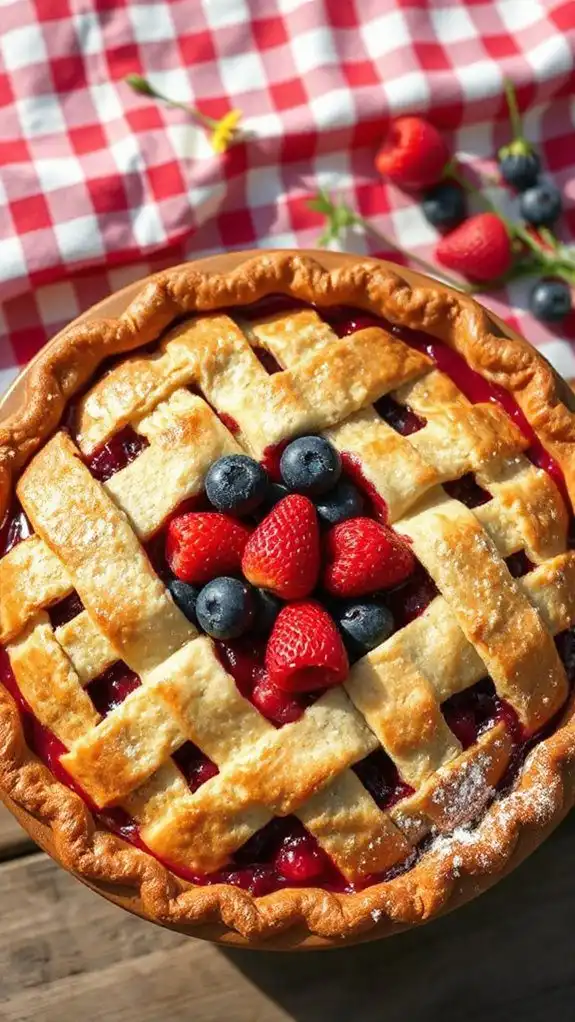patriotic holiday berry pie