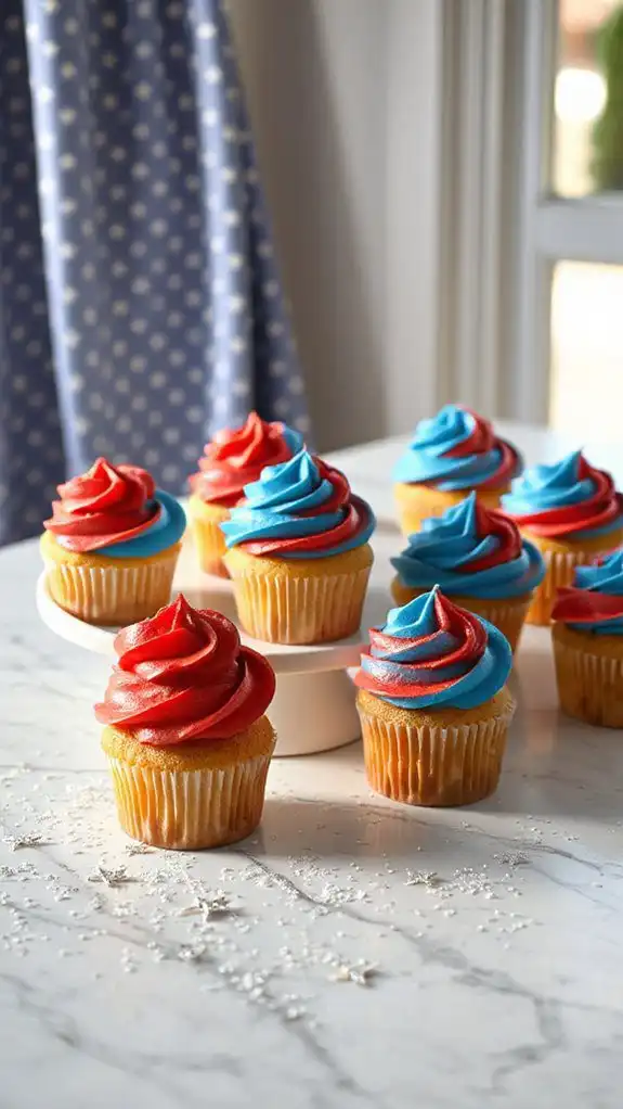 patriotic swirled frosting designs