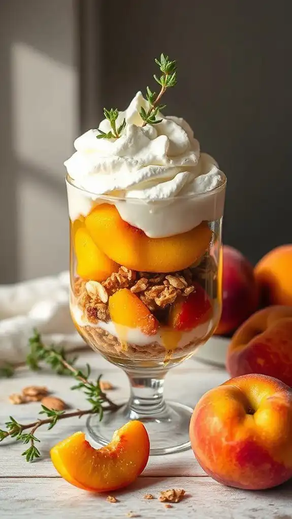 peach and thyme layers