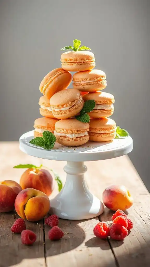 peach bellini macaron delights
