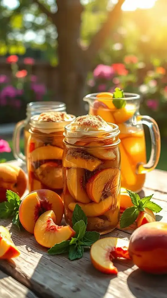 peach cobbler dessert jars