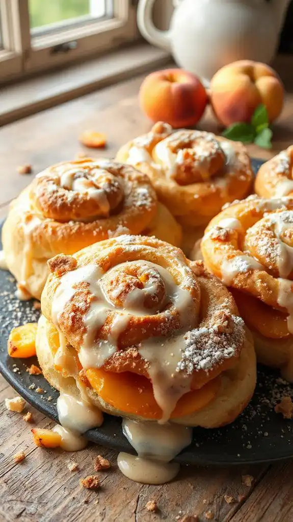peach cobbler dessert rolls