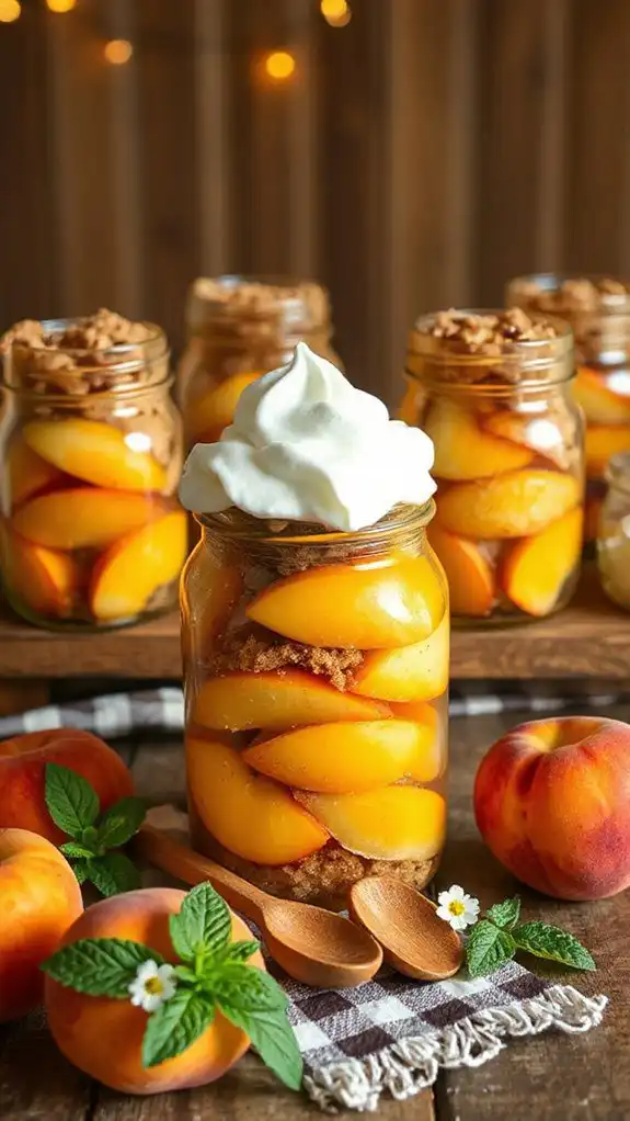 peach cobbler jar dessert